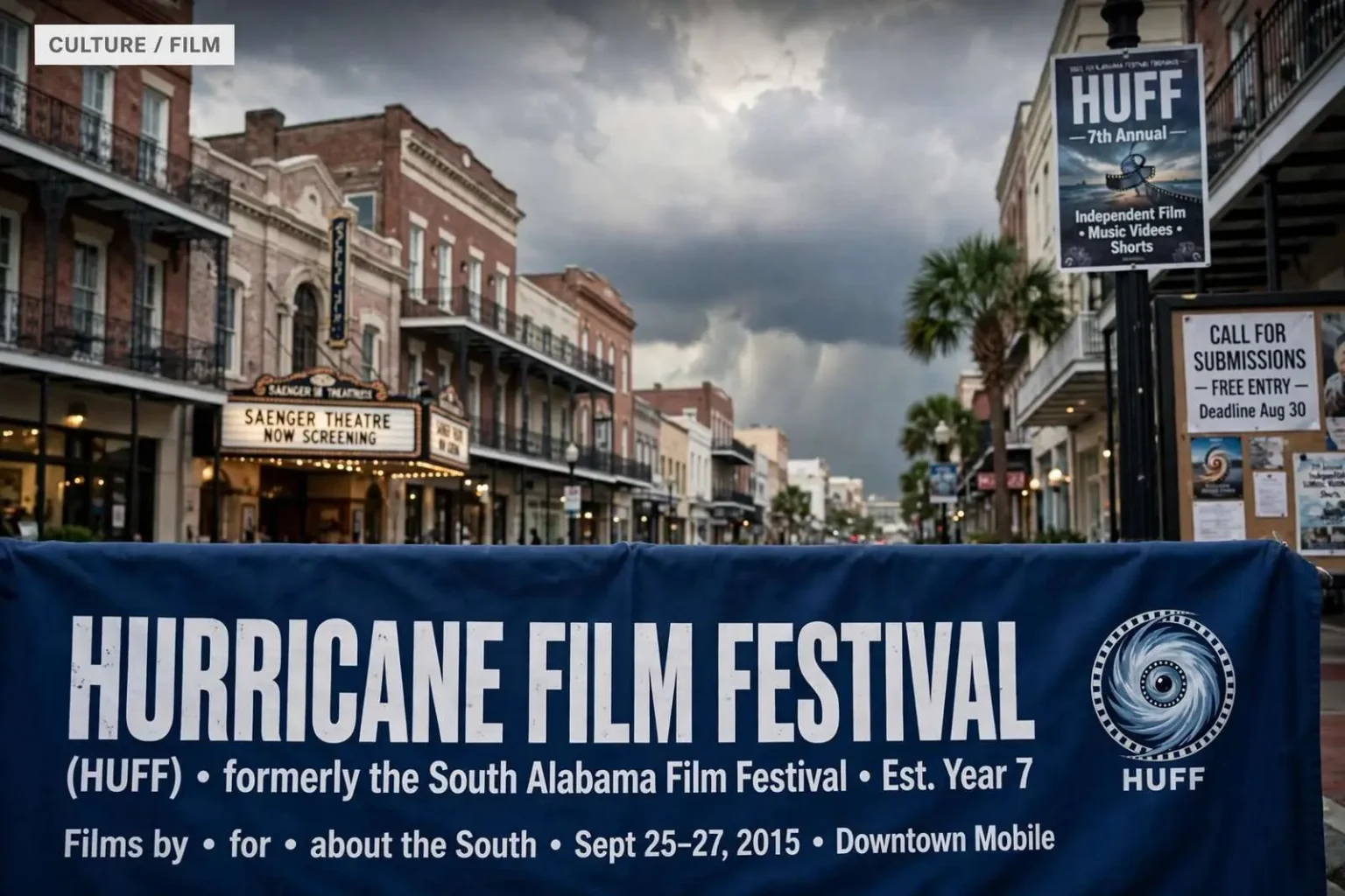 Illustration for the news story: South Alabama Film Festival Rebrands as the Hurricane Film Festival