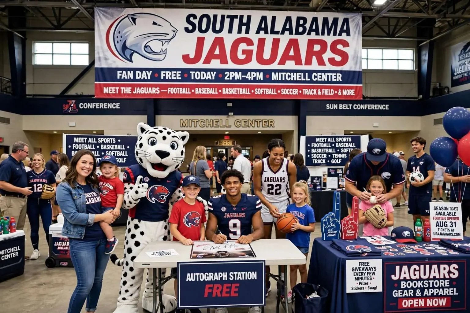 Illustration for the news story: South Alabama Jaguars Host Fan Day Ahead of Football Season