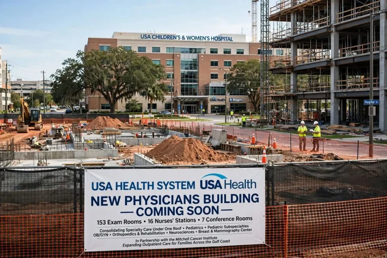 Illustration for the news story: USA Health Opens New Physicians Building Near Mobile’s Children’s & Women’s Hospital