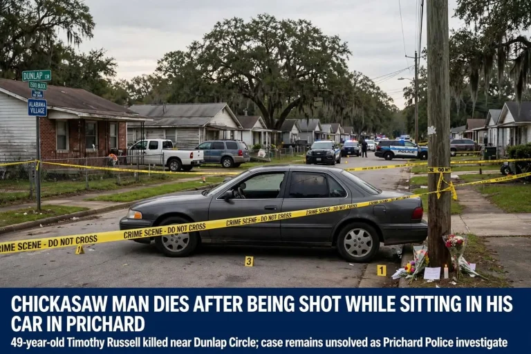 Illustration for the news story: Chickasaw Man Dies After Being Shot While Sitting in His Car in Prichard