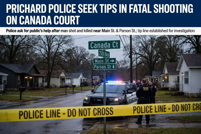 Illustration for the news story: Prichard Police Seek Tips in Fatal Shooting on Canada Court