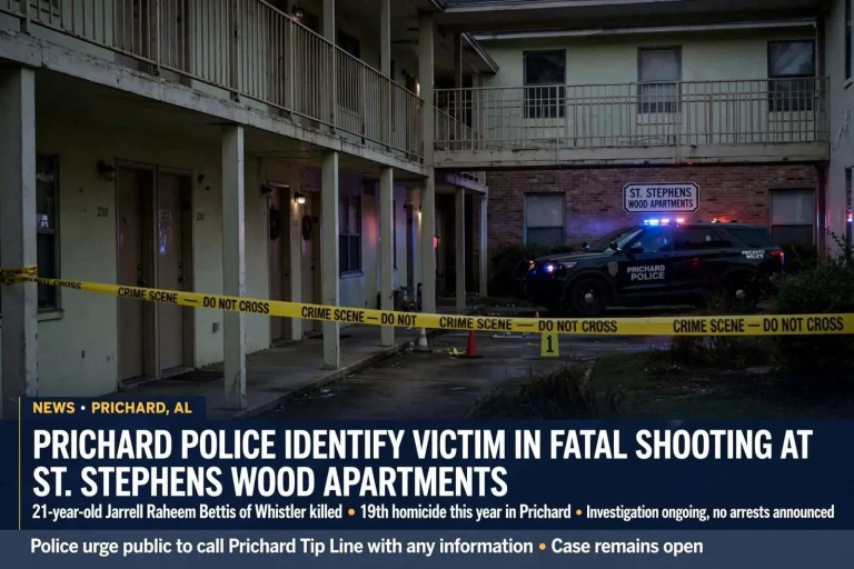 Illustration for the news story: Prichard Police Identify Victim in Fatal Shooting at St. Stephens Wood Apartments