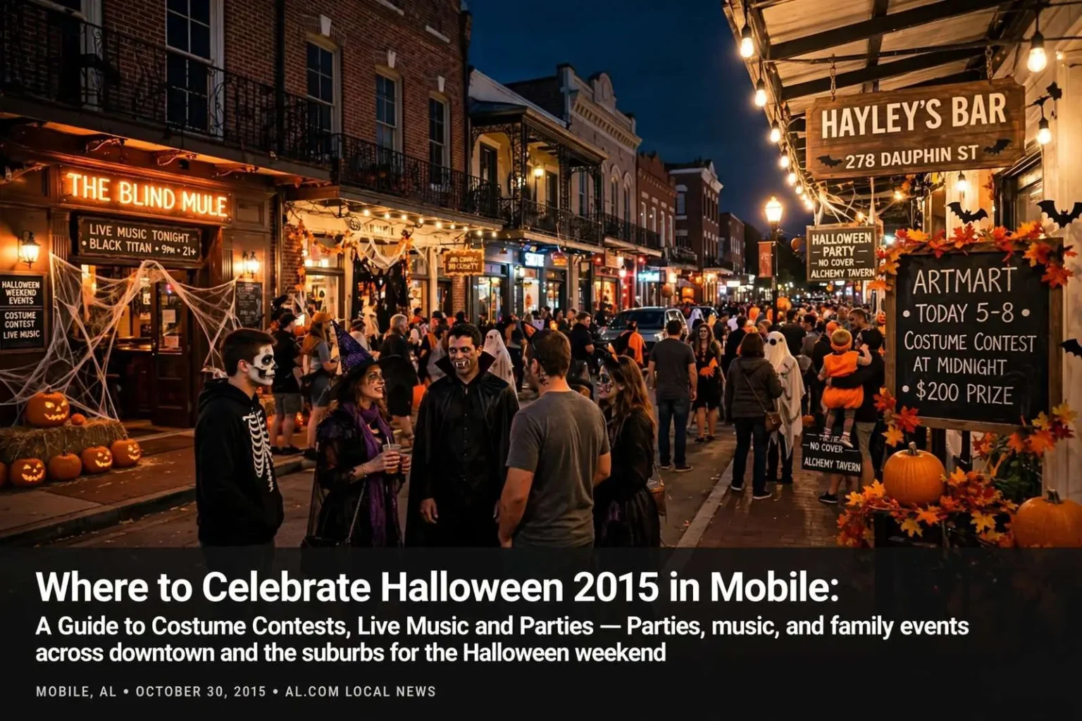 Illustration for the news story: Where to Celebrate Halloween 2015 in Mobile: A Guide to Costume Contests, Live Music and Parties