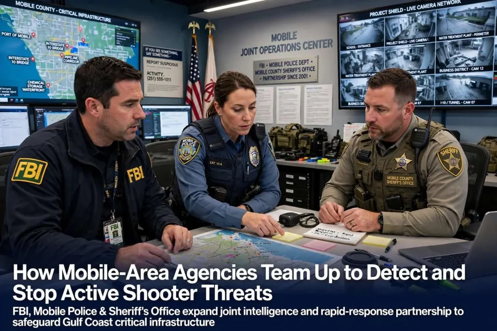 Illustration for the news story: How Mobile-Area Agencies Team Up to Detect and Stop Active Shooter Threats