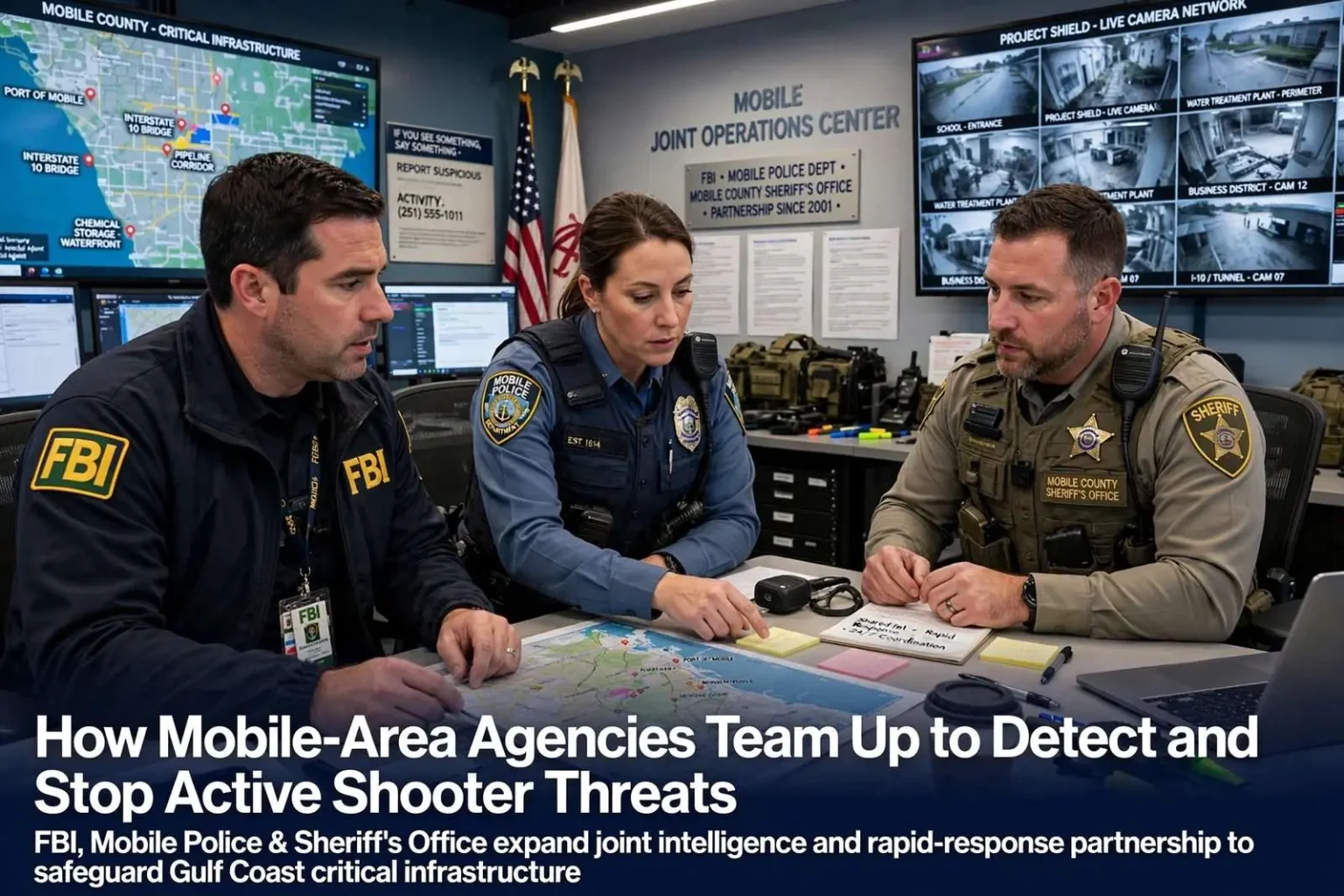 Illustration for the news story: How Mobile-Area Agencies Team Up to Detect and Stop Active Shooter Threats