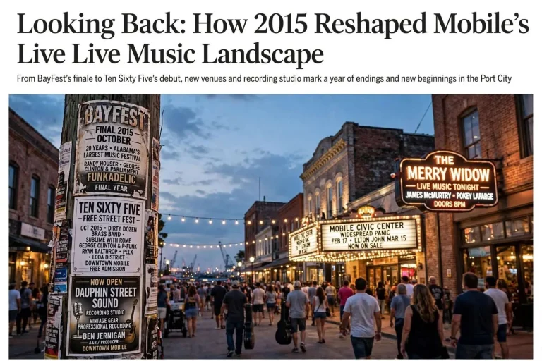 Illustration for the news story: Looking Back: How 2015 Reshaped Mobile’s Live Music Landscape
