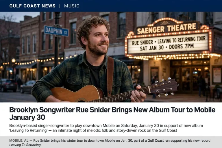 Illustration for the news story: Brooklyn Songwriter Rue Snider Brings New Album Tour to Mobile January 30
