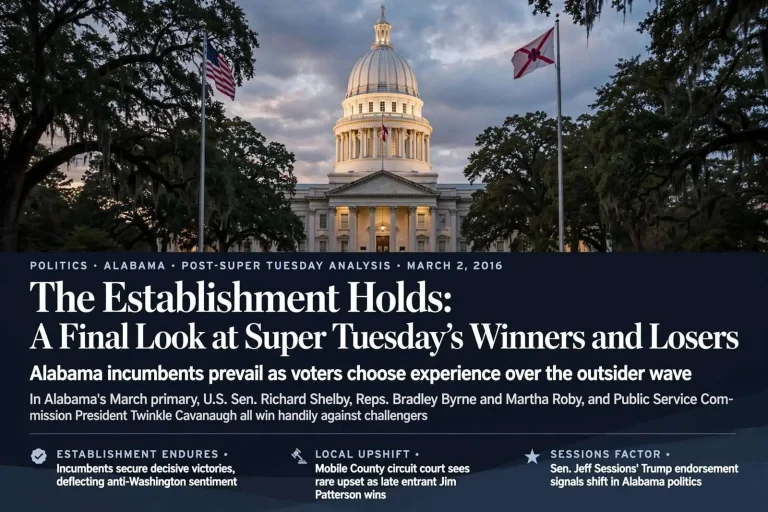 Illustration for the news story: The Establishment Holds: A Final Look at Super Tuesday’s Winners and Losers