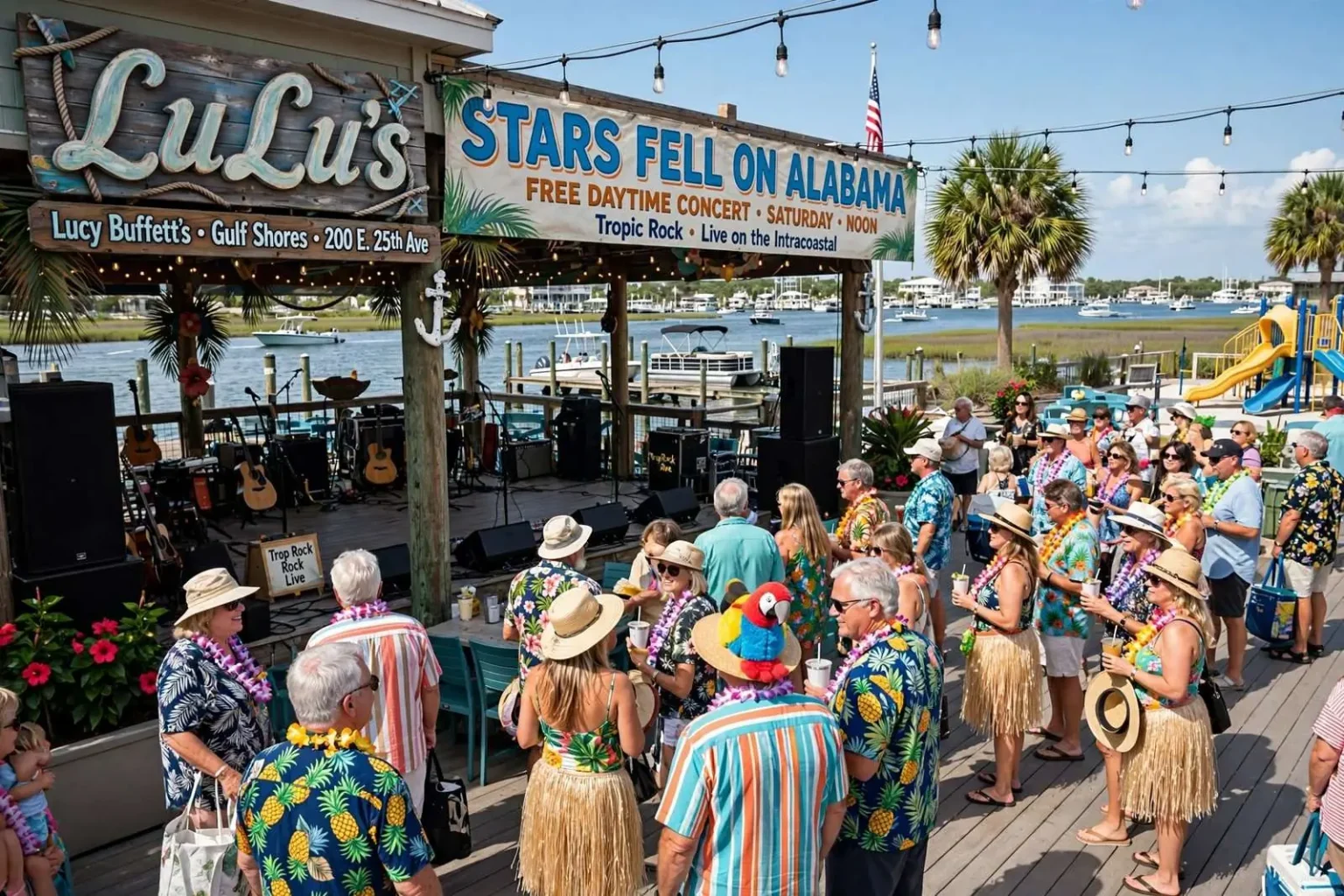 Illustration for the news story: Parrotheads Set to Flock to Gulf Shores for Stars Fell on Alabama at LuLu’s