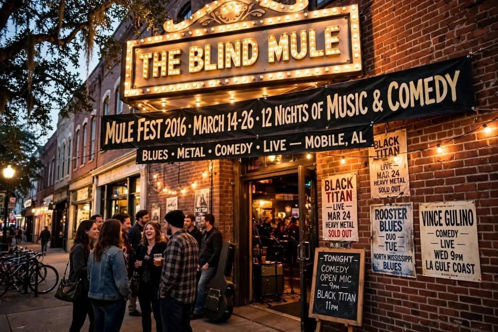 Illustration for the news story: Review: Mule Fest 2016 Brings 12 Nights of Music and Comedy to Mobile