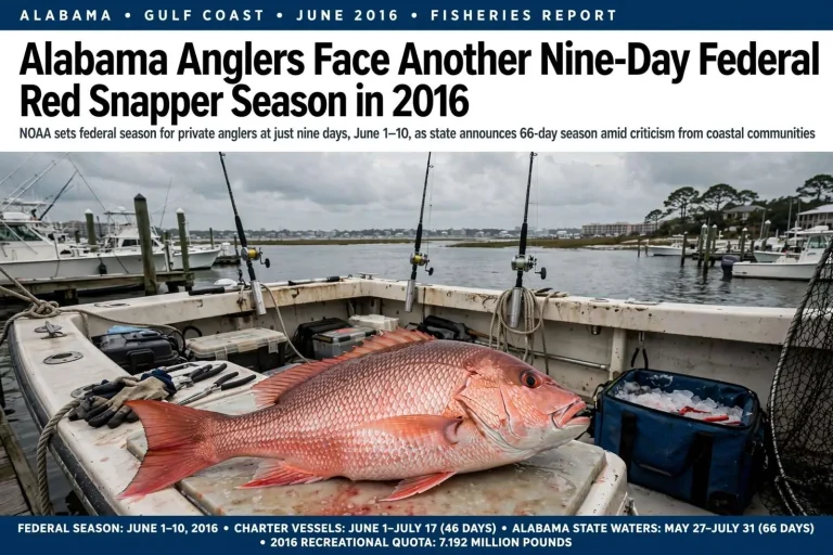 Illustration for the news story: Alabama Anglers Face Another Nine-Day Federal Red Snapper Season in 2016