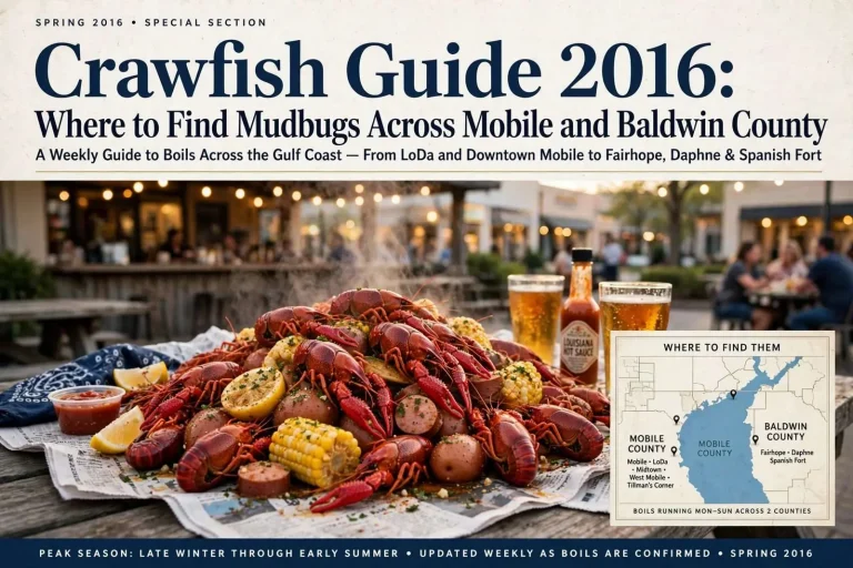 Illustration for the news story: Crawfish Guide 2016: Where to Find Mudbugs Across Mobile and Baldwin County