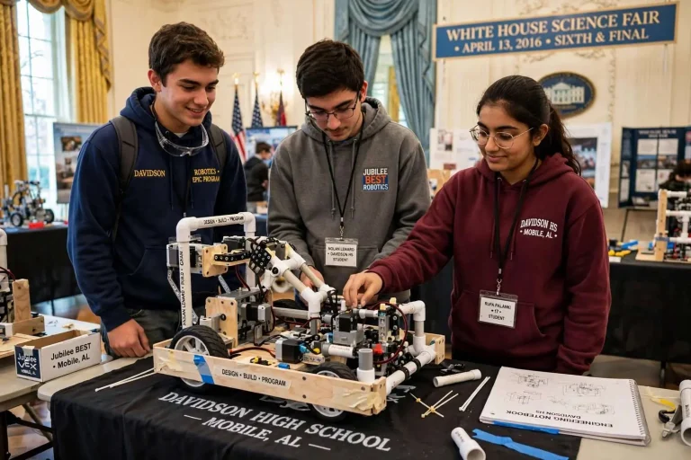 Illustration for the news story: Davidson High School Robotics Team Represents Mobile at Obama’s Final White House Science Fair