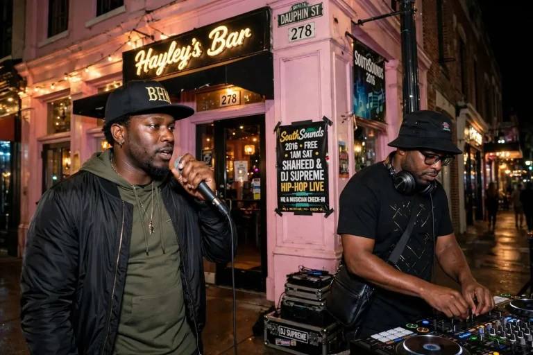 Illustration for the news story: SouthSounds 2016 Spotlight: Shaheed & DJ Supreme Bring Hip-Hop to Hayley’s Bar
