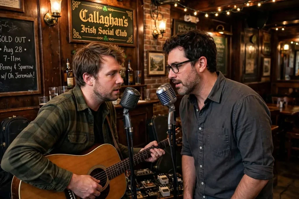 Illustration for the news story: Interview: Penny and Sparrow Bring Harmonies to Callaghan’s Irish Social Club