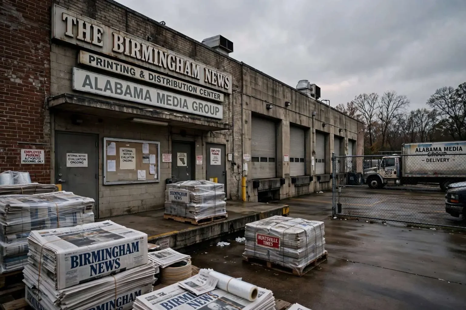 Illustration for the news story: Newhouse-owned Alabama newspapers weigh outsourcing Birmingham News printing