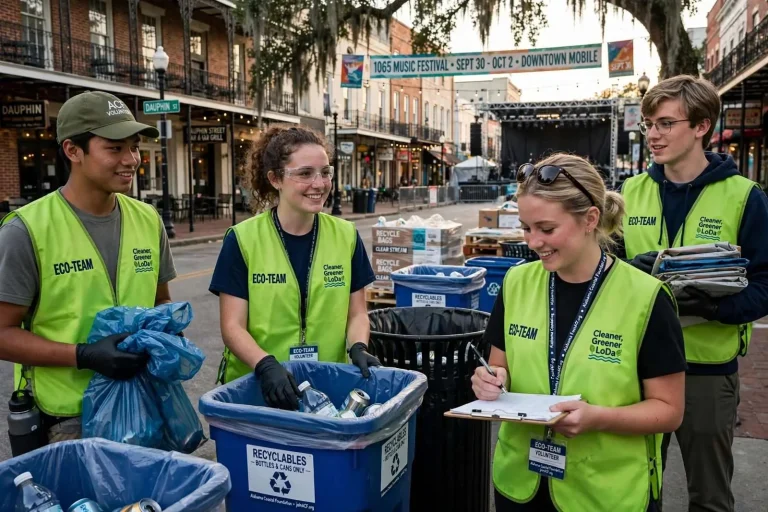 Illustration for the news story: 1065 Music Festival Eco-Team Calls for Recycling Volunteers in Downtown Mobile