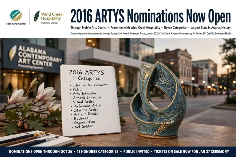Illustration for the news story: 2016 ARTYS Nominations Now Open Through Mobile Arts Council