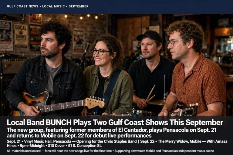 Illustration for the news story: Local Band BUNCH Plays Two Gulf Coast Shows This September