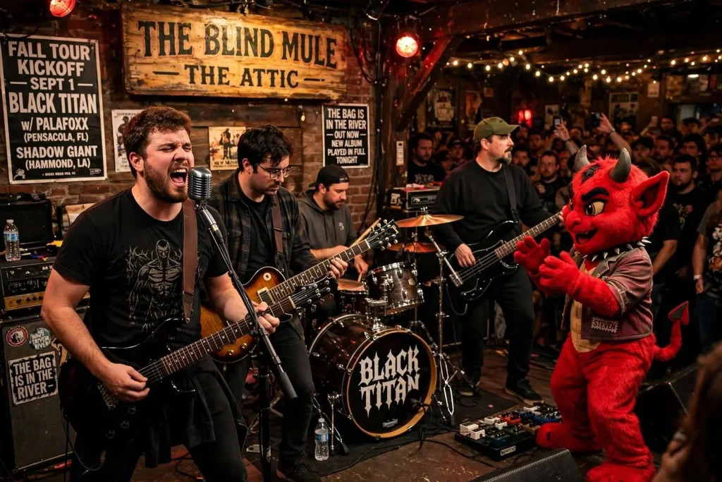 Illustration for the news story: Mobile’s Black Titan Kicks Off Fall Tour at The Blind Mule