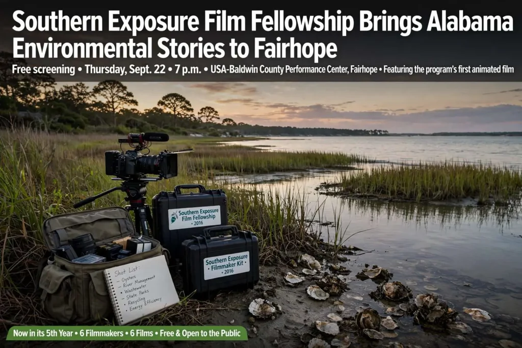 Illustration for the news story: Southern Exposure Film Fellowship Brings Alabama Environmental Stories to Fairhope