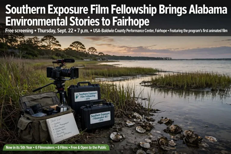 Illustration for the news story: Southern Exposure Film Fellowship Brings Alabama Environmental Stories to Fairhope