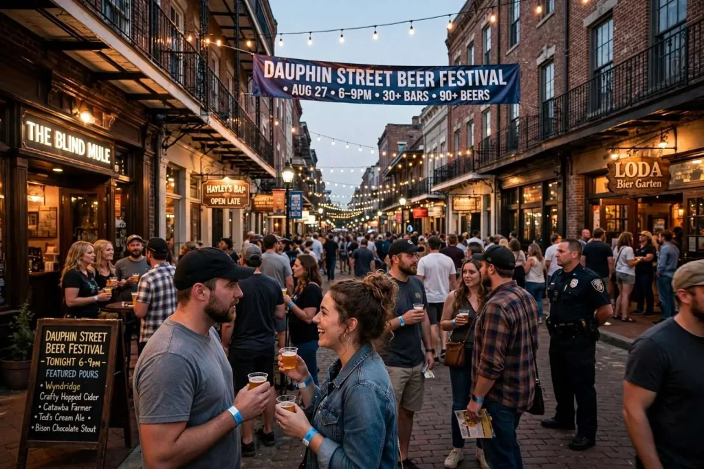 Illustration for the news story: Word on the Street: How Downtown Mobile Bars Handled Dauphin Street Beer Festival