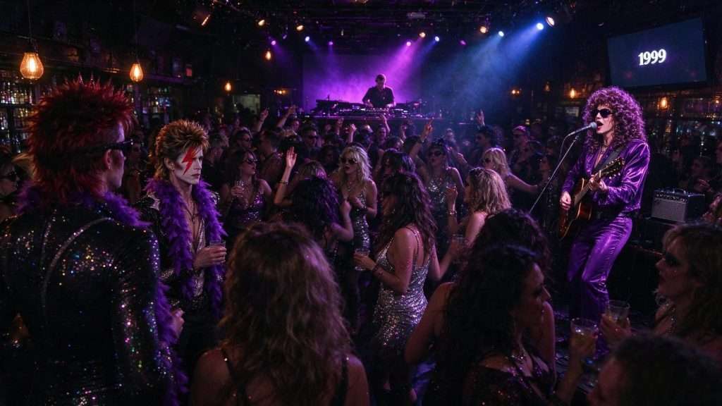 Illustration for the news story: Hayley’s Bar Throws a ‘Party Like It’s 1999’ Halloween Costume Bash