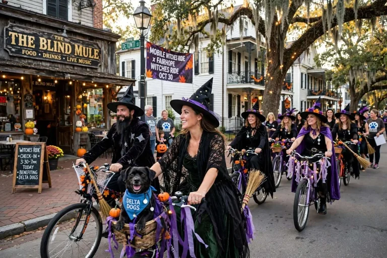 Illustration for the news story: Mobile Witches Ride Returns to Benefit Delta Dogs