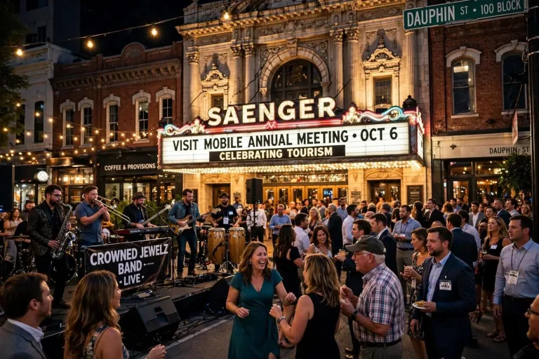 Illustration for the news story: Visit Mobile Annual Meeting Celebrates Tourism at the Saenger