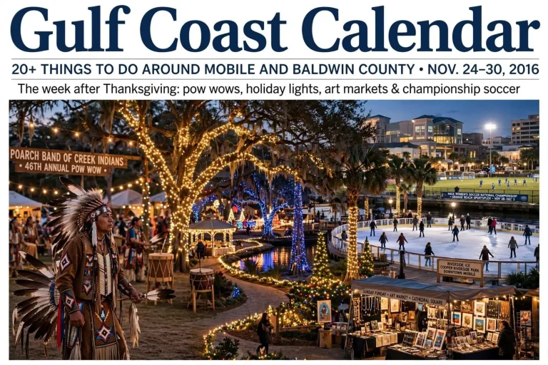Illustration for the news story: Gulf Coast Calendar: 20+ Things to Do Around Mobile and Baldwin County Nov. 24-30, 2016