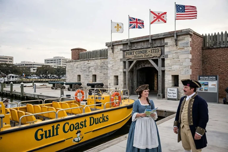 Illustration for the news story: Private Tour Company Eyes Fort Conde for New Downtown Mobile Attraction as Welcome Center’s Future Remains Unclear
