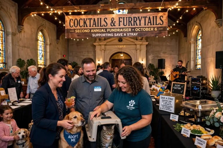 Illustration for the news story: Second Annual Cocktails & Furrytails Fundraiser Supports Save a Stray