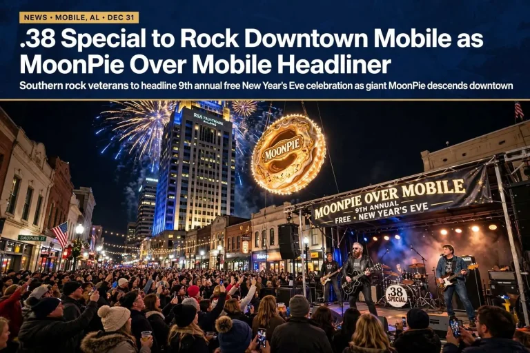 Illustration for the news story: .38 Special to Rock Downtown Mobile as MoonPie Over Mobile Headliner