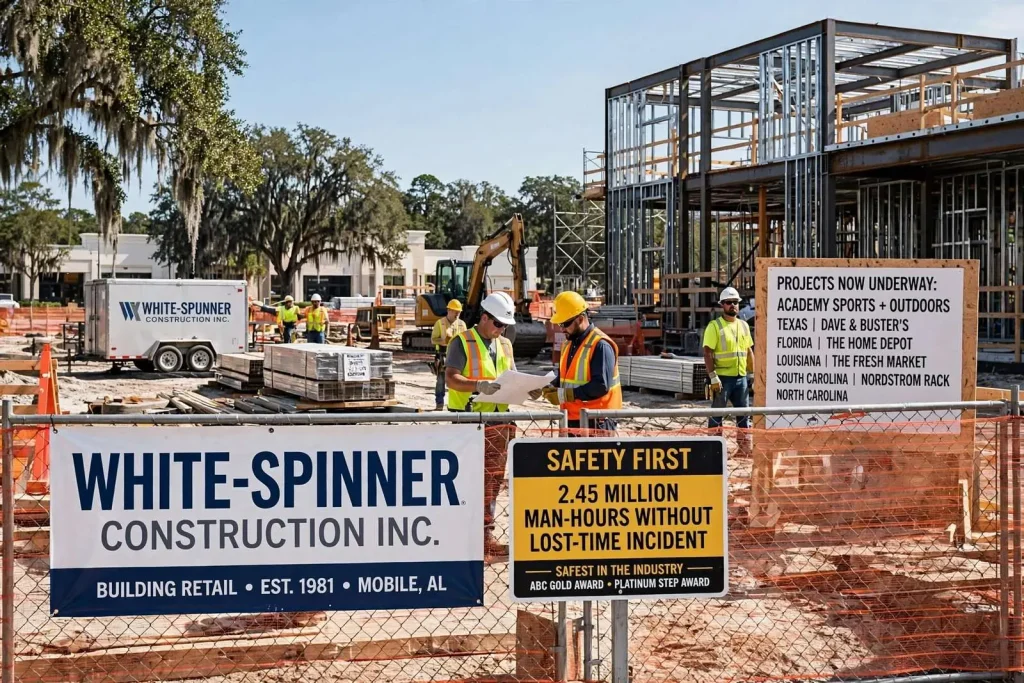 Illustration for the news story: Mobile Builder White-Spunner Rings Up $85 Million in Retail Work Across the South
