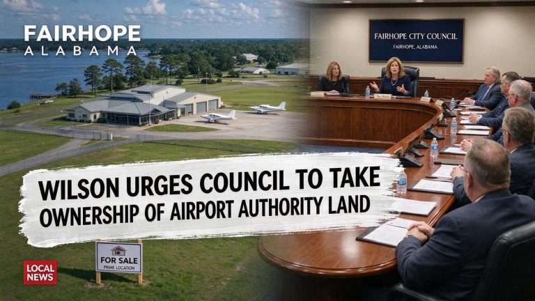 Illustration for the news story: Fairhope Mayor Wilson Urges City Council to Take Ownership of Airport Authority Land