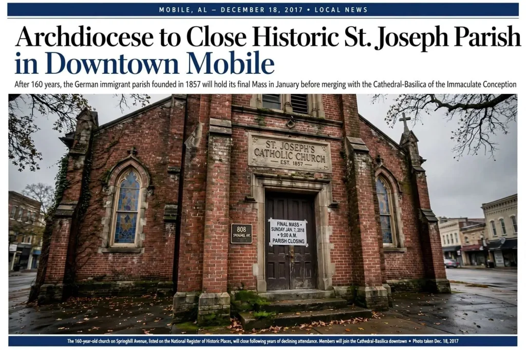 Illustration for the news story: Archdiocese to Close Historic St. Joseph Parish in Downtown Mobile