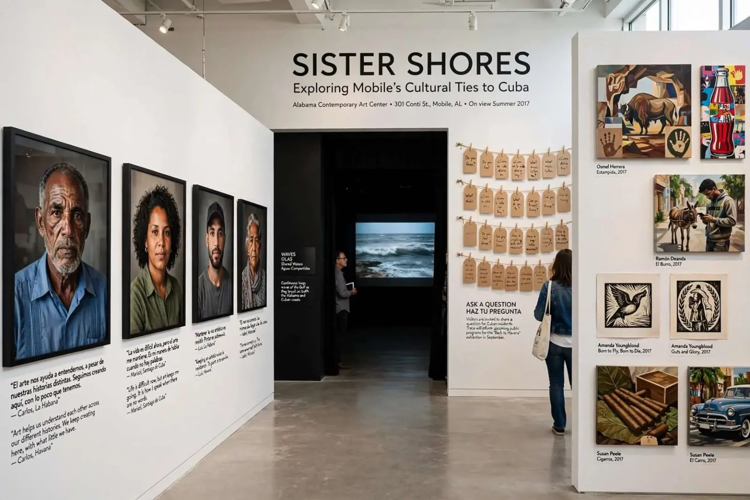 Illustration for the news story: Alabama Contemporary Art Center Opens ‘Sister Shores’ Exhibit Exploring Mobile’s Cultural Ties to Cuba