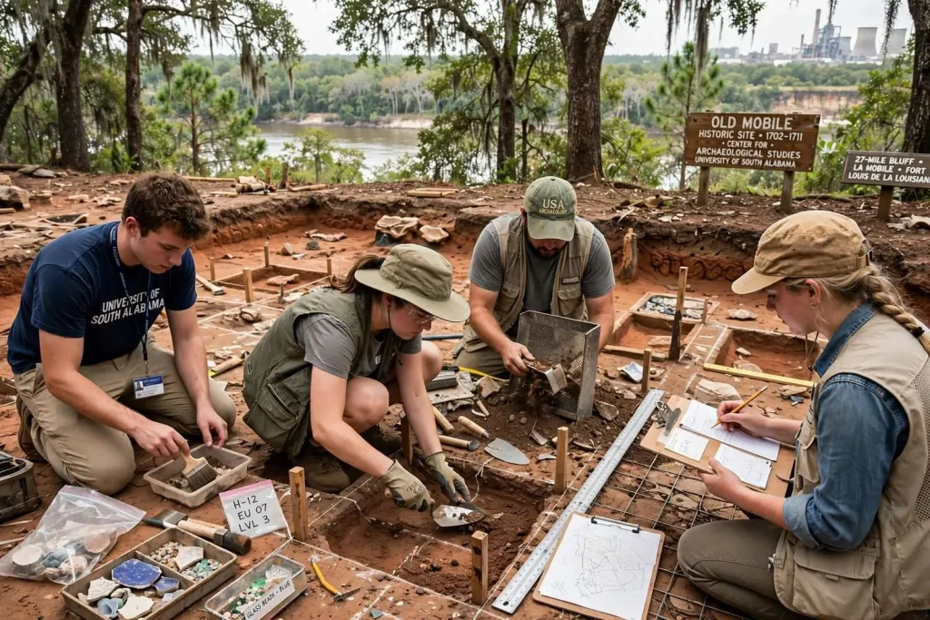 Illustration for the news story: Archaeologists keep digging at Old Mobile, the original 1702 French settlement
