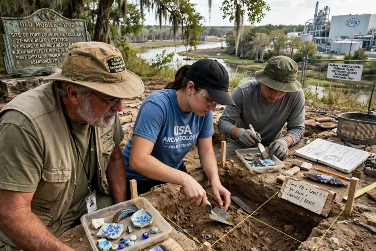 Illustration for the news story: Archaeologists Keep Digging Into Alabama’s Oldest French Colonial Settlement