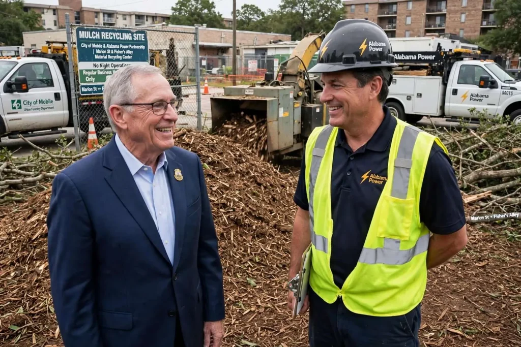 Illustration for the news story: Alabama Power, City of Mobile Team Up to Recycle Tree Limbs Into Mulch