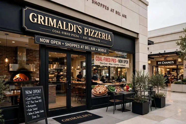 Illustration for the news story: Grimaldi’s Pizzeria Brings Coal-Fired Pies to Bel Air Mall’s Revamped Dining Lineup