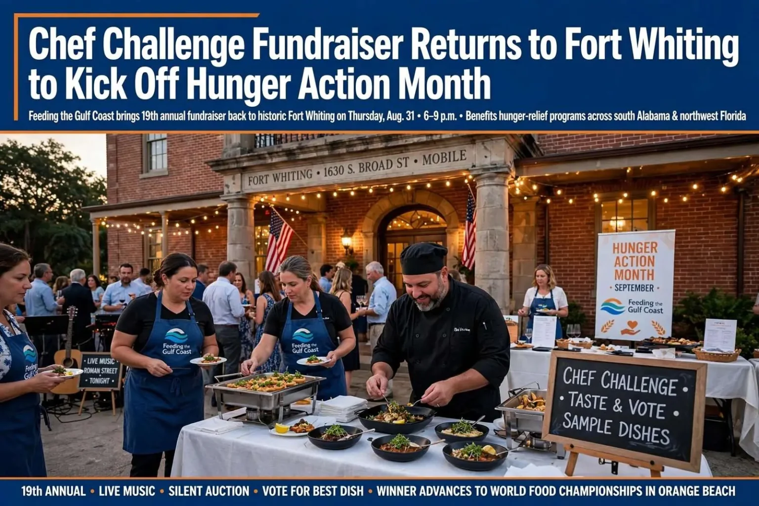 Illustration for the news story: Chef Challenge Fundraiser Returns to Fort Whiting to Kick Off Hunger Action Month