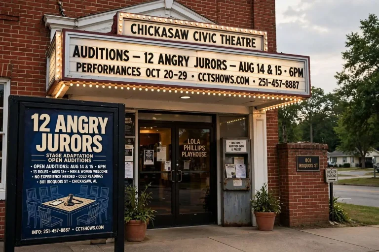 Illustration for the news story: Chickasaw Civic Theatre Opens Auditions for ’12 Angry Jurors’ Stage Adaptation