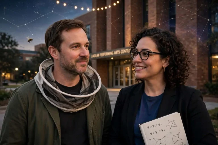 Illustration for the news story: New Theater Company Now Theatre Co. Makes Its Mobile Debut With ‘Constellations’ at USA’s Laidlaw Center