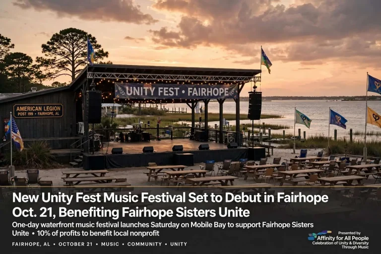 Illustration for the news story: New Unity Fest Music Festival Set to Debut in Fairhope Oct. 21, Benefiting Fairhope Sisters Unite
