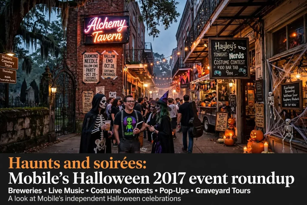 Illustration for the news story: Haunts and soirées: Mobile’s Halloween 2017 event roundup