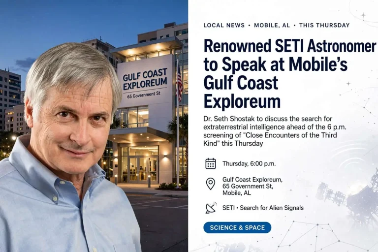 Illustration for the news story: Renowned SETI Astronomer to Speak at Mobile’s Gulf Coast Exploreum