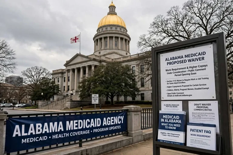 Illustration for the news story: Alabama moving toward Medicaid work requirement and higher copays