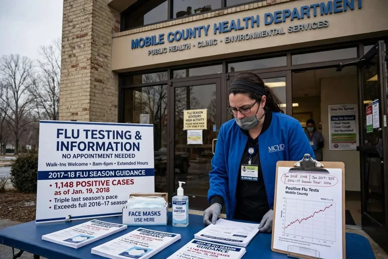 Illustration for the news story: Mobile County Flu Tests Surpassed Prior Season’s Total Early in 2018